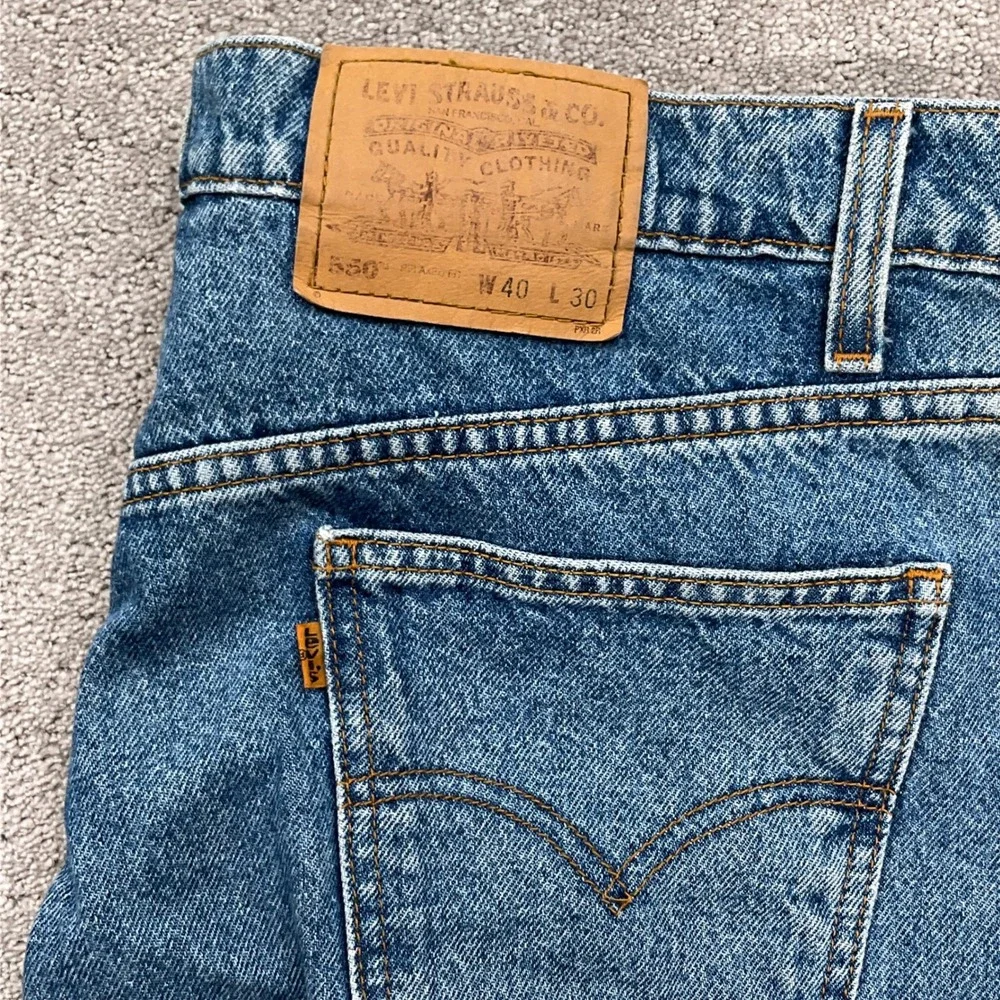Levi's‎ 550 Jeans Men 40W 30L Blue Relaxed Fit Tapered Denim Orange Tab
